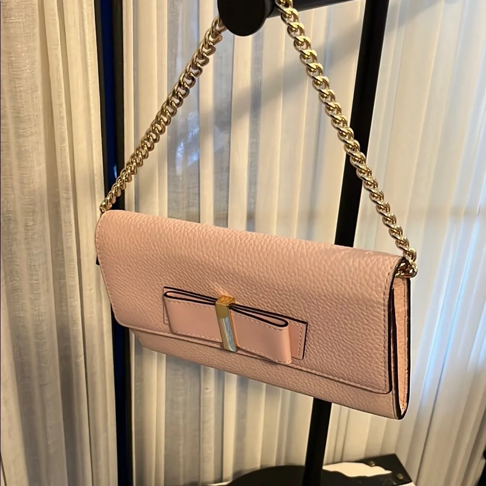 Kate Spade Pink and Gold Bow Clutch - Picture 2 of 16
